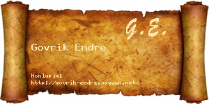 Govrik Endre névjegykártya